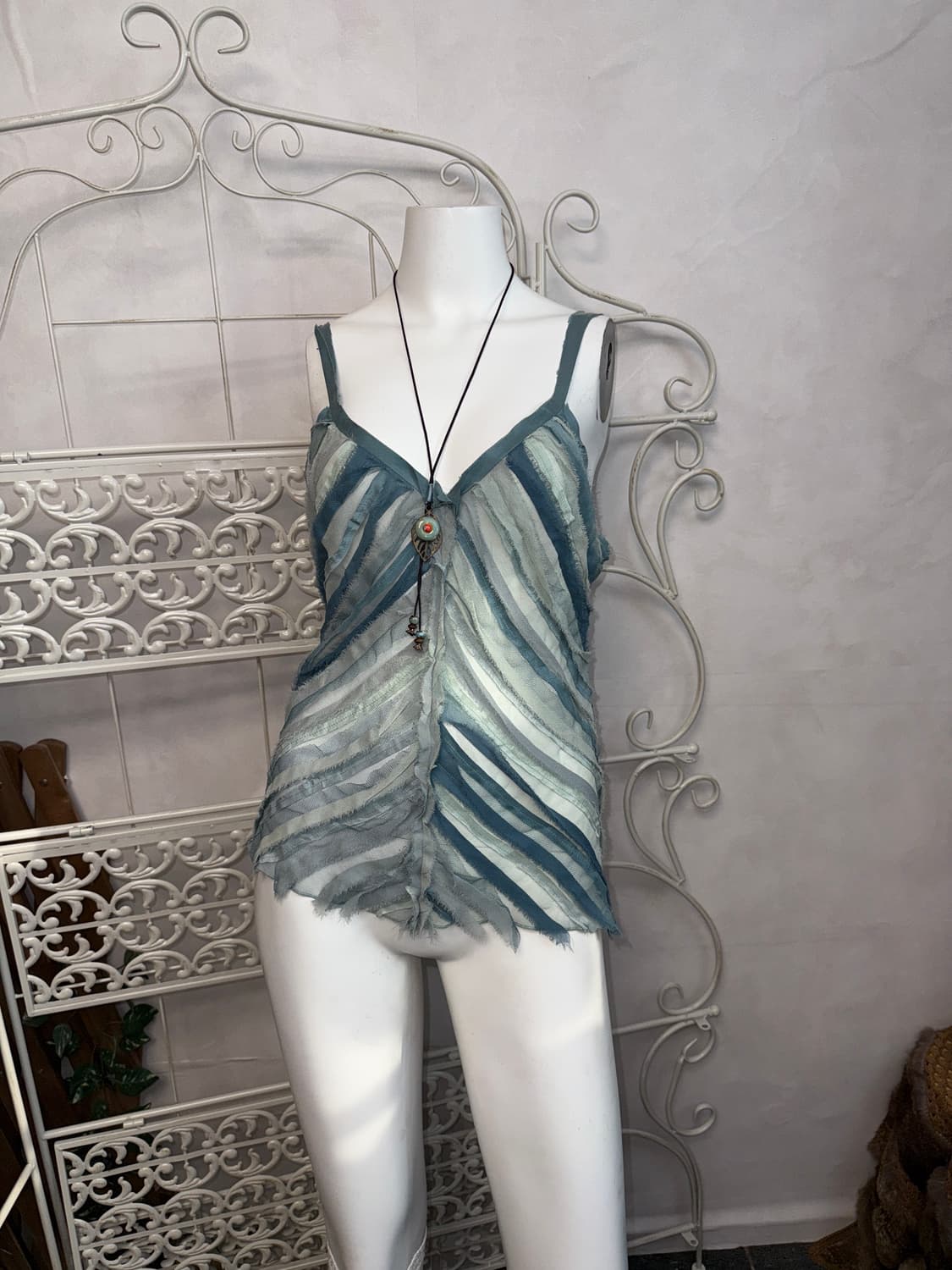 Mute blue grunge fairy silk sleeveless 상품이미지5