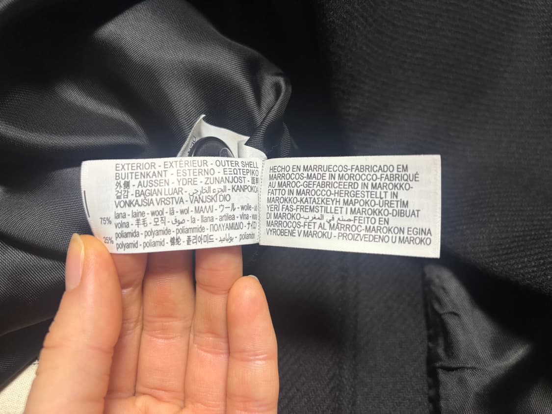 자라 zw컬렉션 울 혼방 케이프코트 블랙 상품이미지8