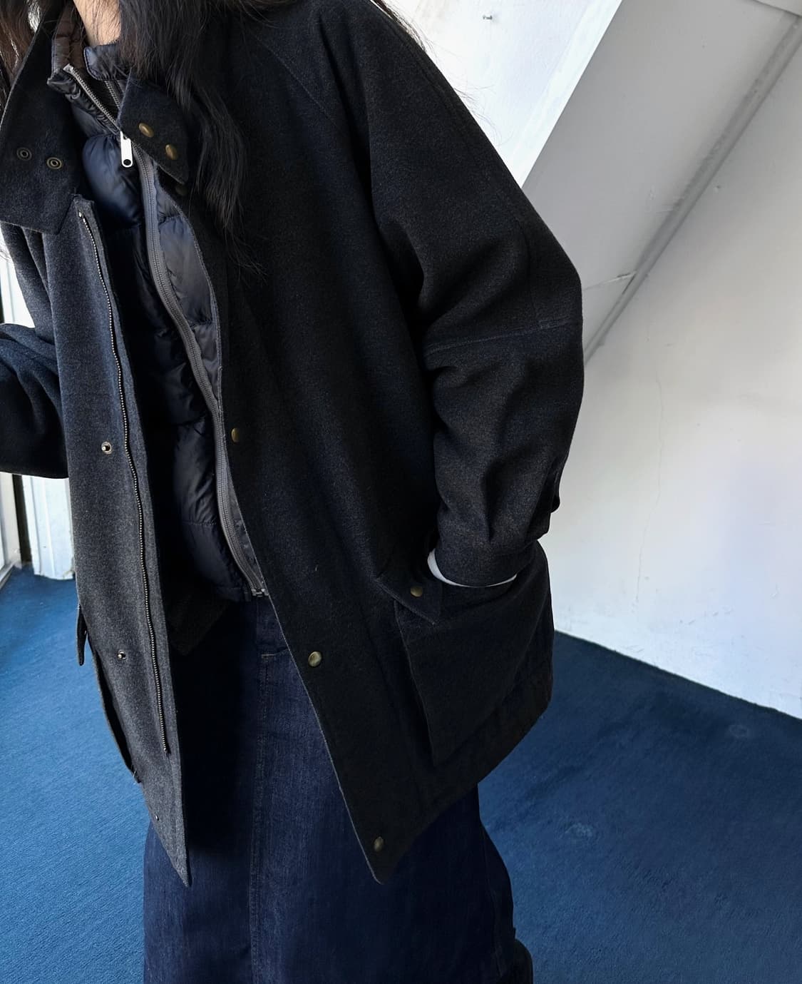 Mosser wool blend mil design mid coat 상품이미지8