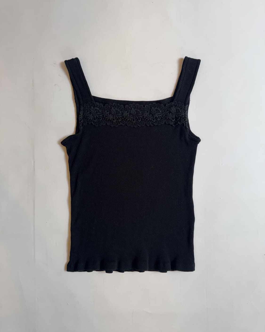 Black Floral Lace Ribbon Sleeveless 상품이미지3