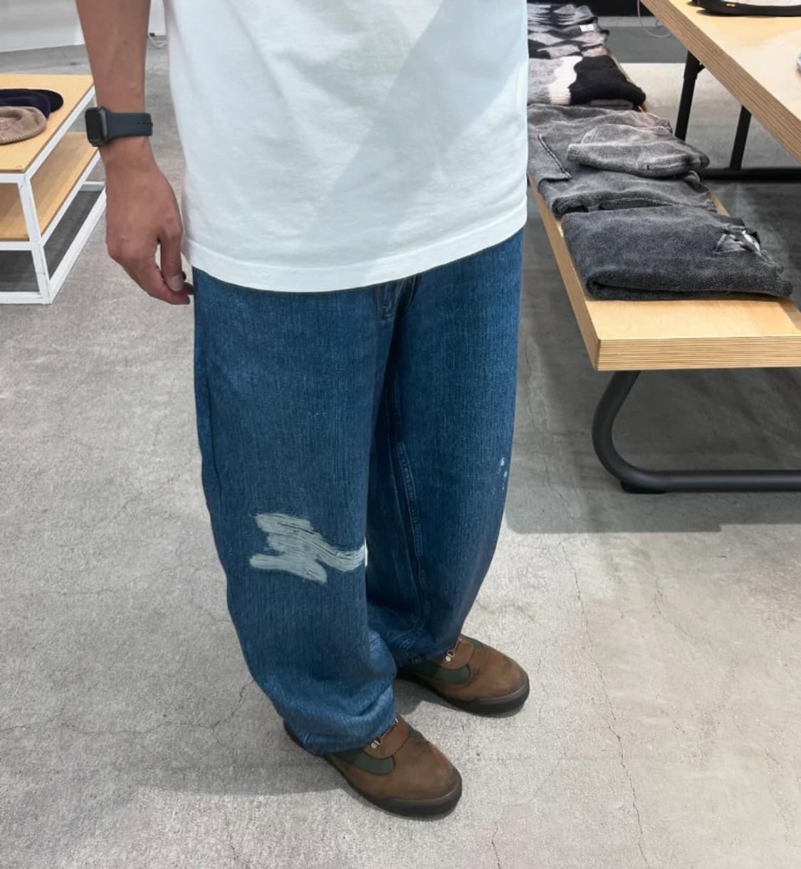 SSZ 24aw 디지털 데님 전사프린트 스웻팬츠 블루 L 상품이미지9