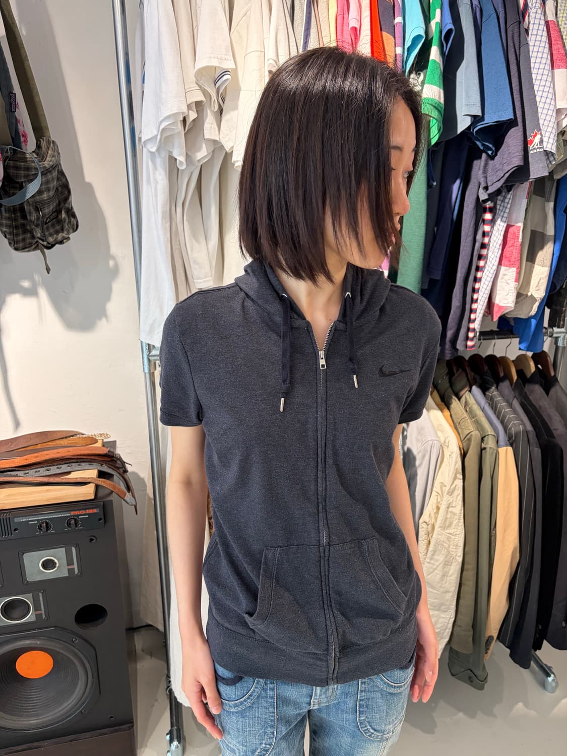 Nike 슬림핏 반팔 후드 집업 XS 상품이미지2