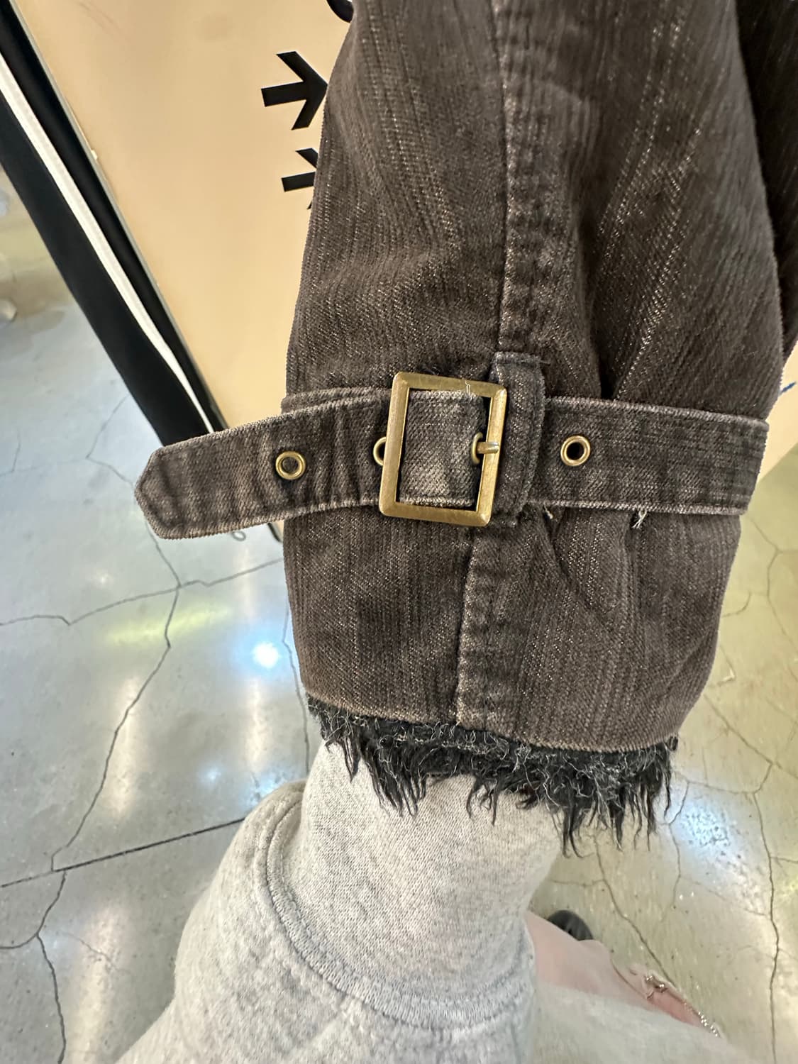 VINTAGE Y2K 딥브라운 버클무스탕 상품이미지6