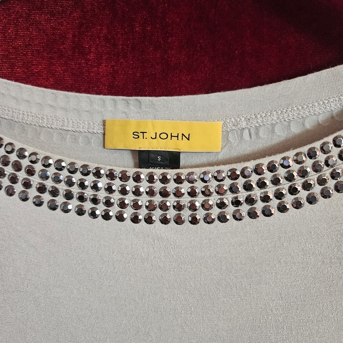 센존(ST.JOHN) 라운드 메탈링 레이온 블라우스 티셔츠 S size 상품이미지5