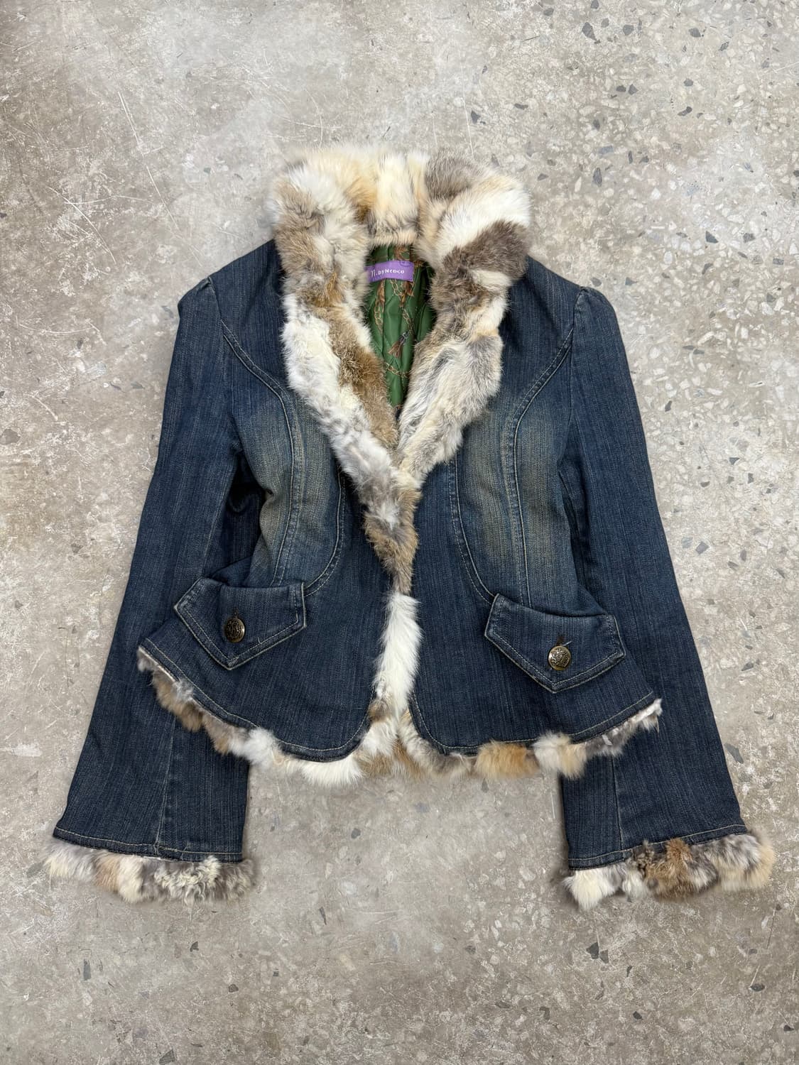 y2k 퍼트리밍 데님 아일렛 자켓 상품이미지1