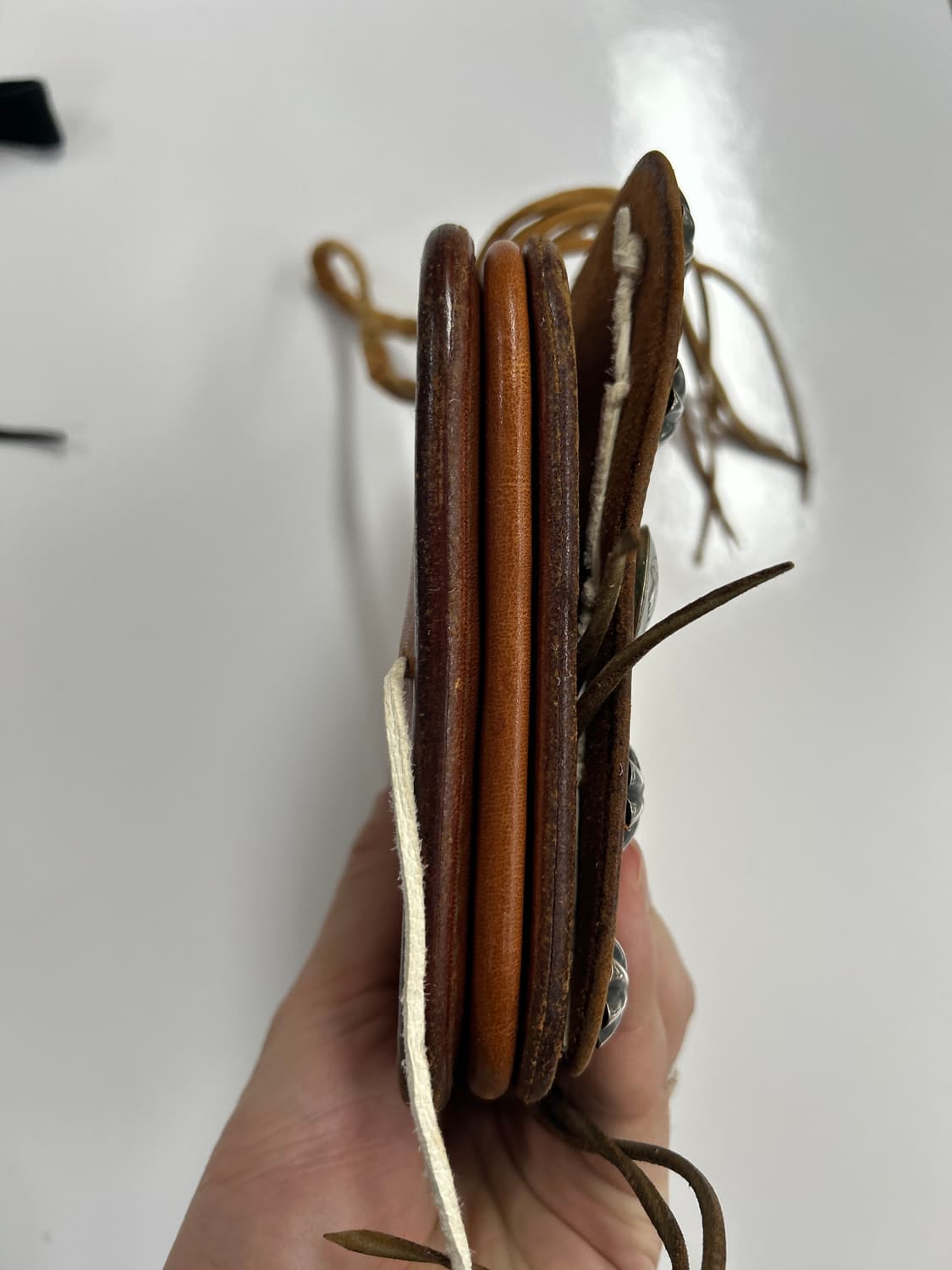 GOROS 올드고로스 새들레더 콘초 메디슨 백 상품이미지6