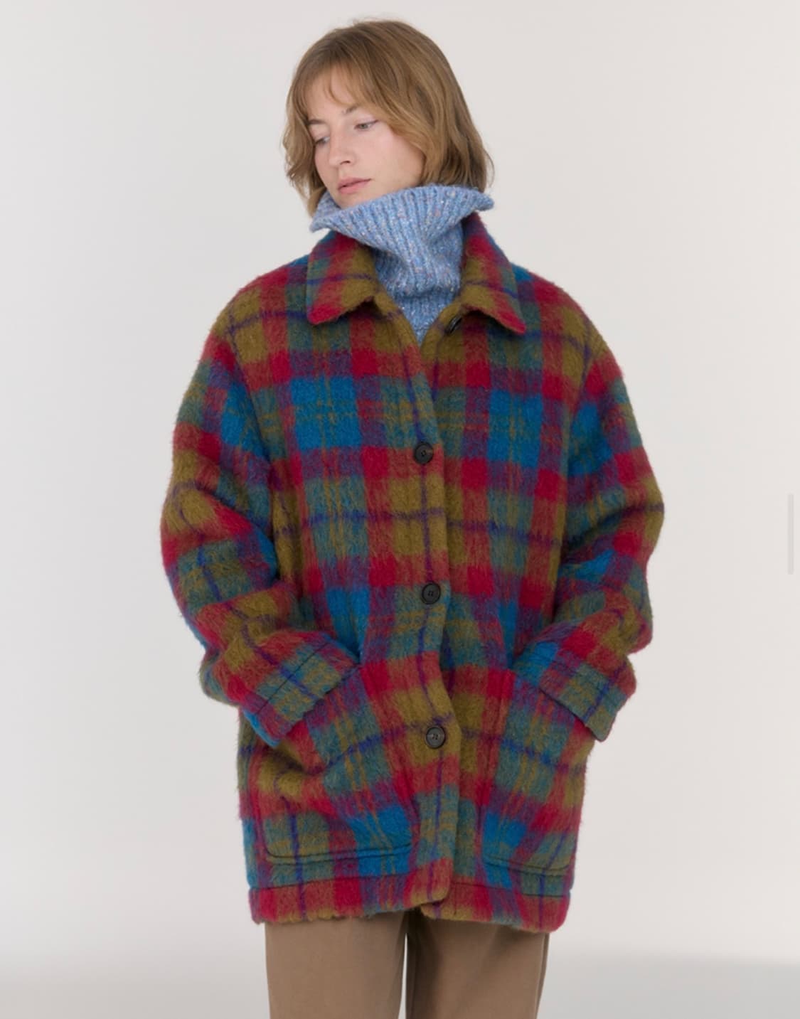 시엔느 메튜 알파카 체크 코트 상품이미지3