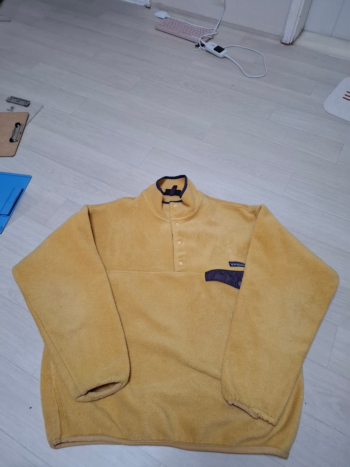 L 파타고니아 90s 포르투칼 빈티지 신칠라 풀오버 플리스 골드 옐로우 상품이미지1