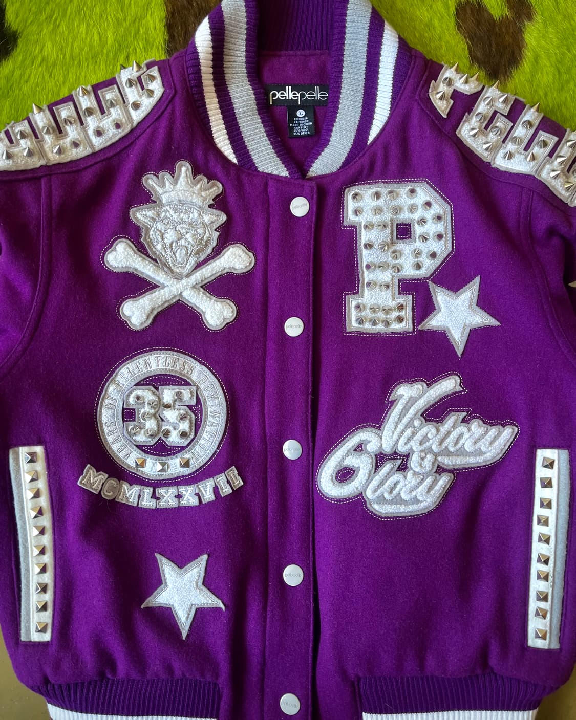 Pelle Pelle Spike Studs Wool Varsity JK 상품이미지4