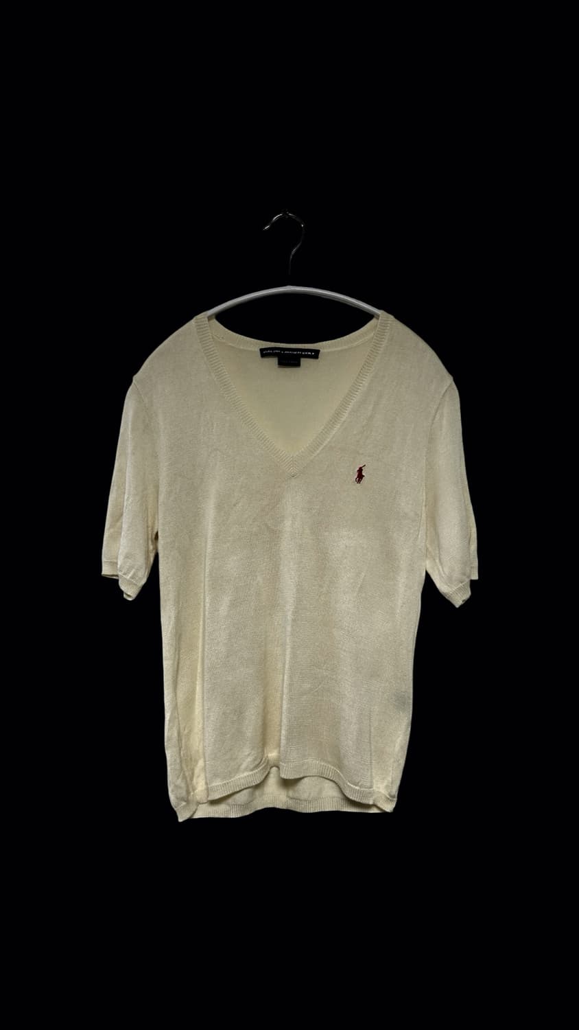 폴로 브이넥 반팔 니트 상품이미지1