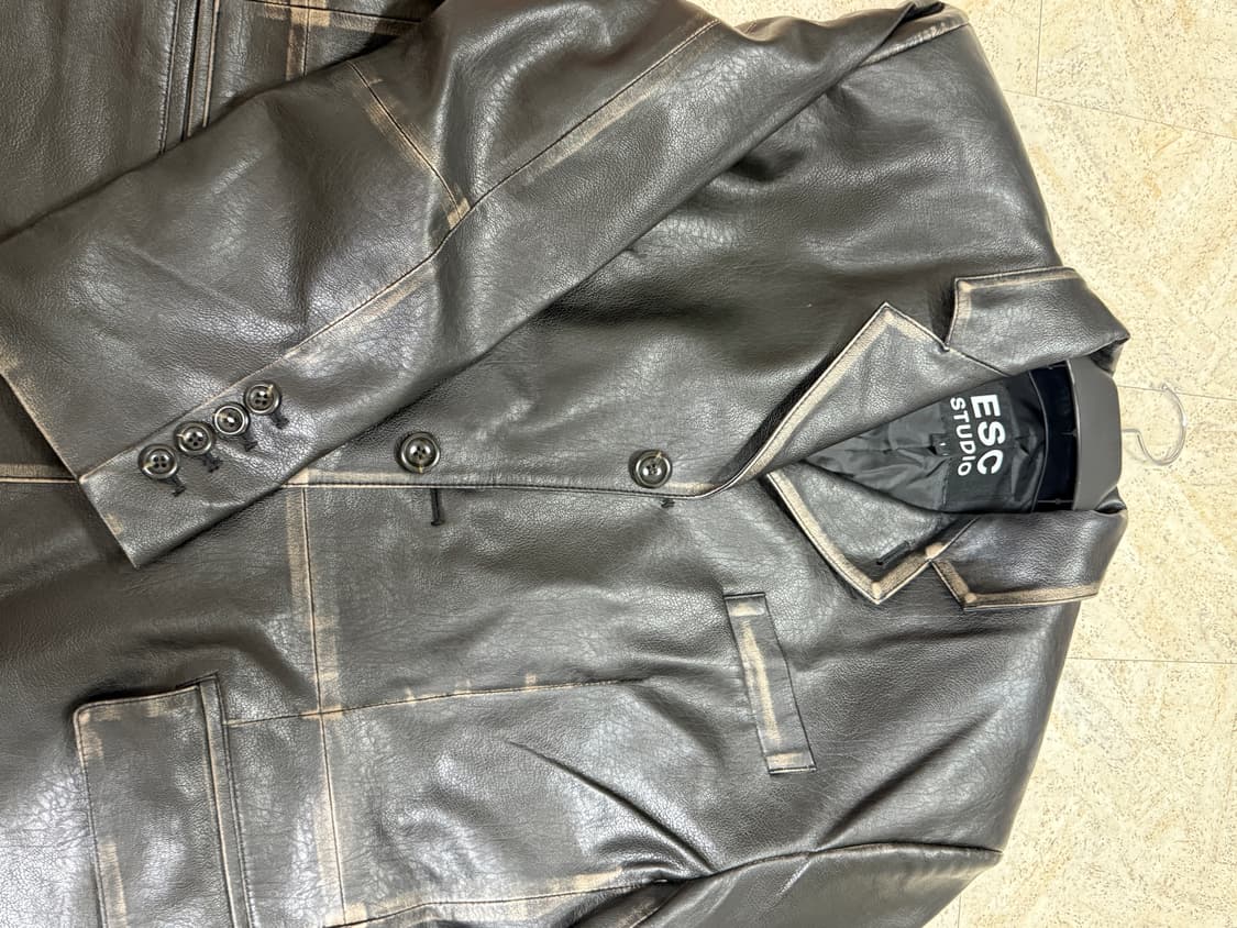 Escstudio 워싱 레더 블레이저 상품이미지4