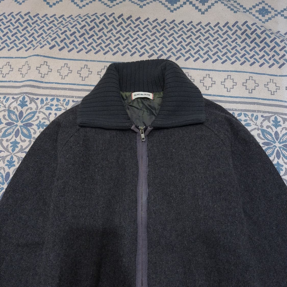 OLIVE DES OLIVE 그레이 이너퀼팅 패디드 울 블렌드 캐주얼자켓 상품이미지4