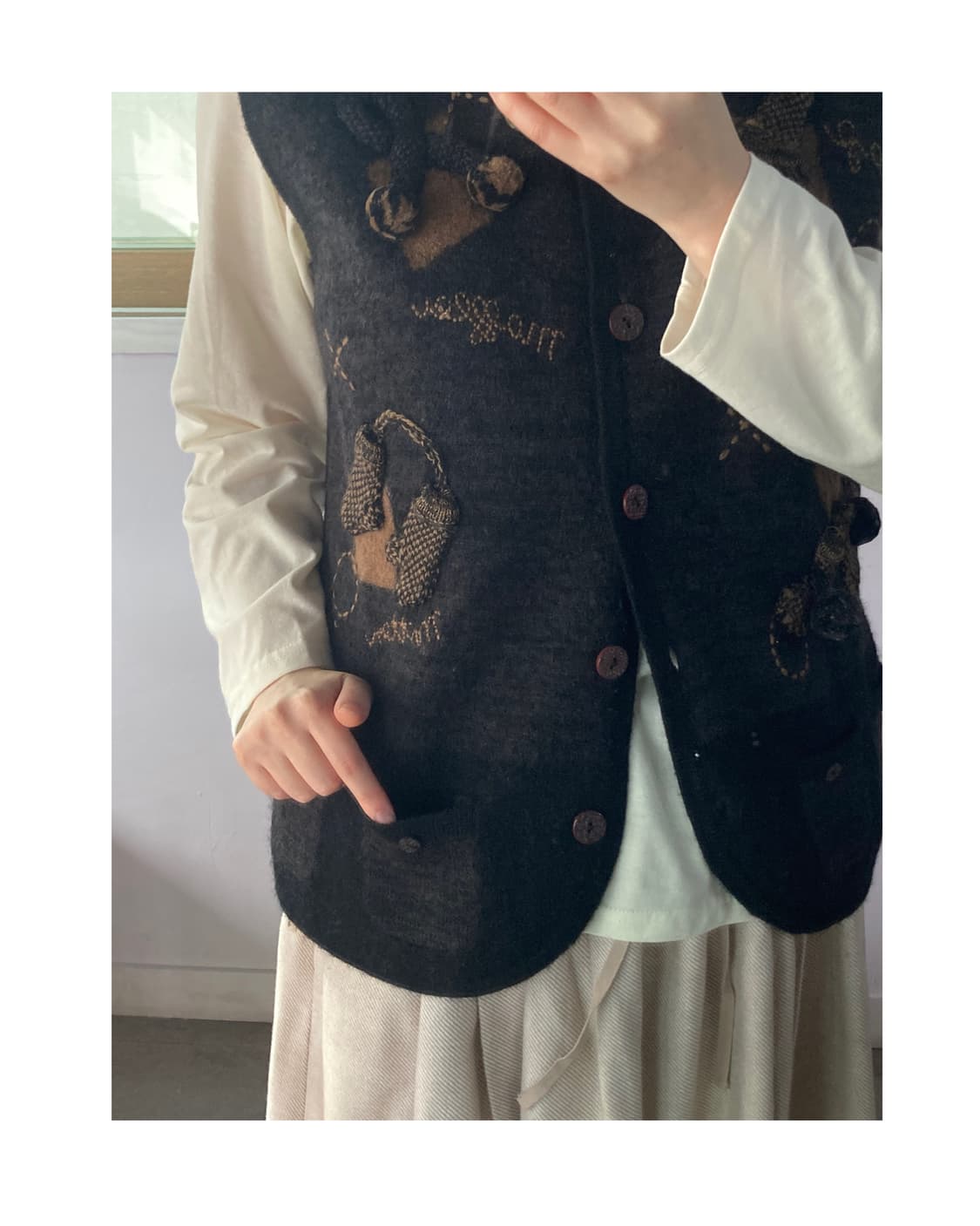 크리스마스 울 조끼 베스트 상품이미지2