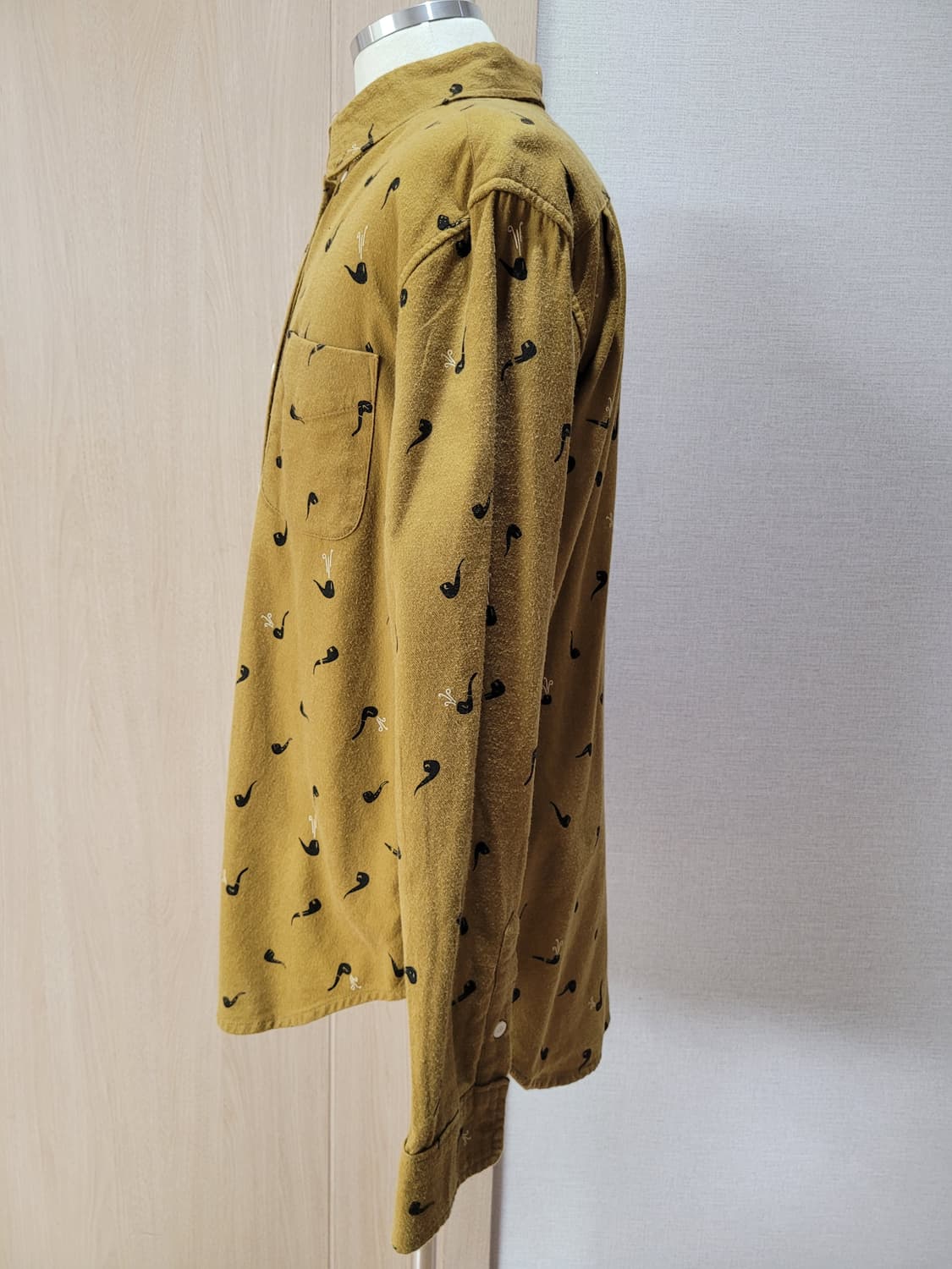 ALTRU 남자 프린트 셔츠 105 머스타드 상품이미지5