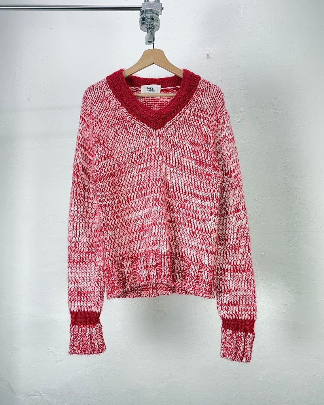 타케오 키쿠치 믹스드 콘트라스 골지 니트 스웨터 상품이미지1