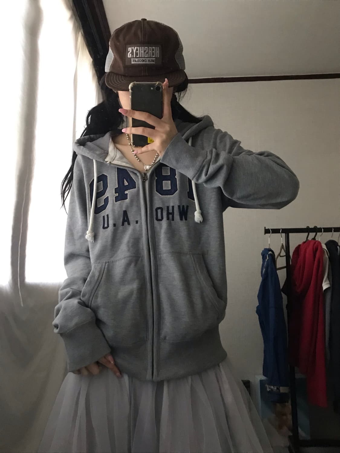 후아유 그레이 후드집업 상품이미지3