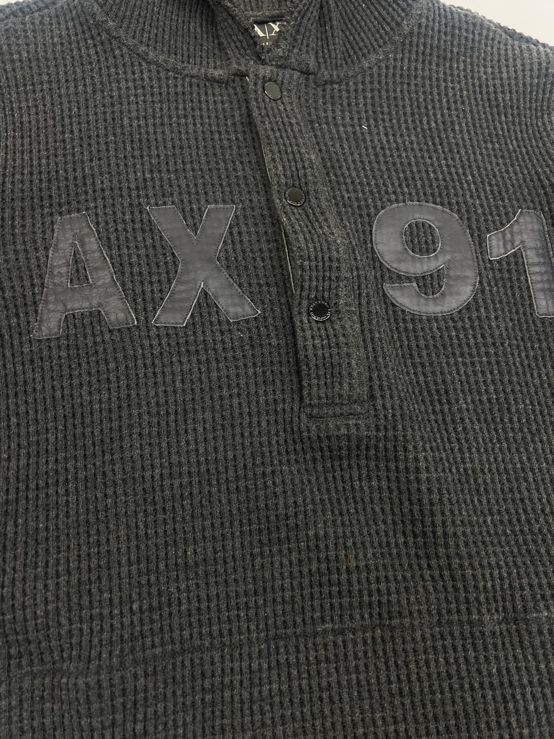 알마니 익스체인지 와플니트 쉽스킨 로고 후디 상품이미지2