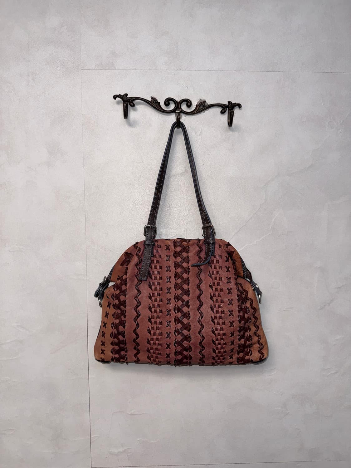 GABS pink brown stitch shoulder bag 상품이미지1