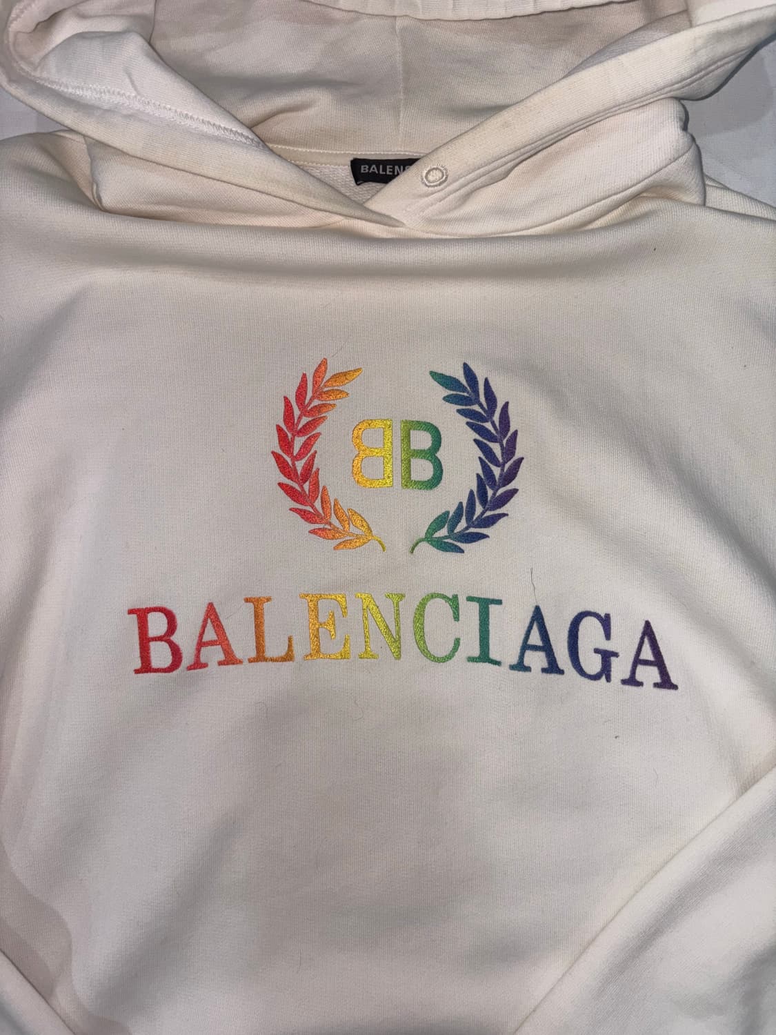 BALENCIAGA RAINBOW LOGO HOODIE WHITE 상품이미지1