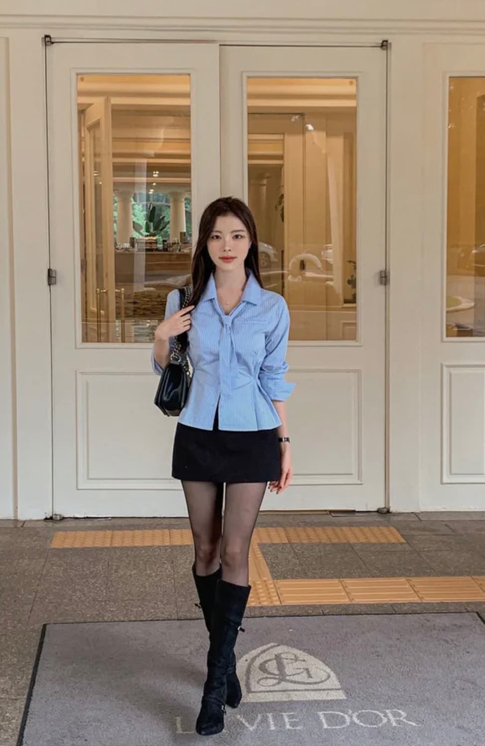 (새상품) 허리 얇아보이는 슬림 머플러셔츠 상품이미지2