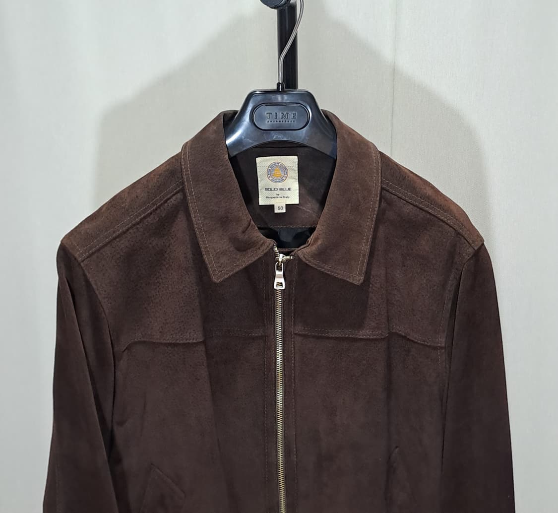 (택포) 솔리드블루 이태리 디자인 리얼레더 스웨이드 자켓 50 B191 상품이미지2