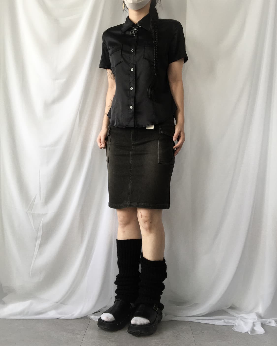 Washing cago midi skirt 상품이미지5