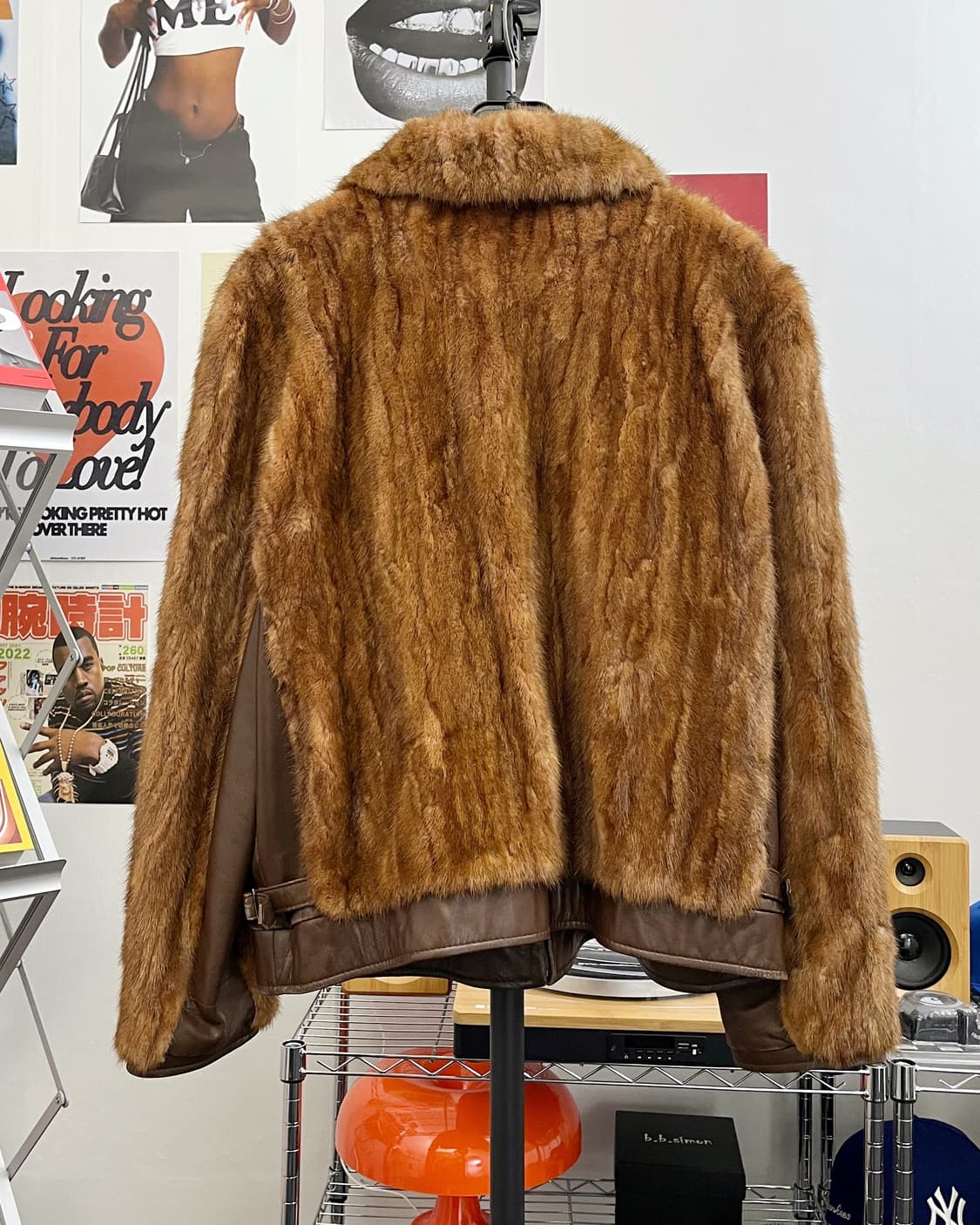 올드 빈티지 리얼레더 밍크 퍼 자켓 브라운 상품이미지7