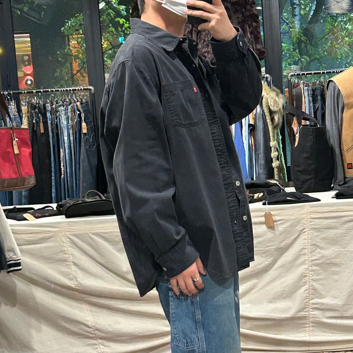 XXL) 리바이스 흑청 투포켓 워크 데님 셔츠 자켓 T버튼 타입 상품이미지10