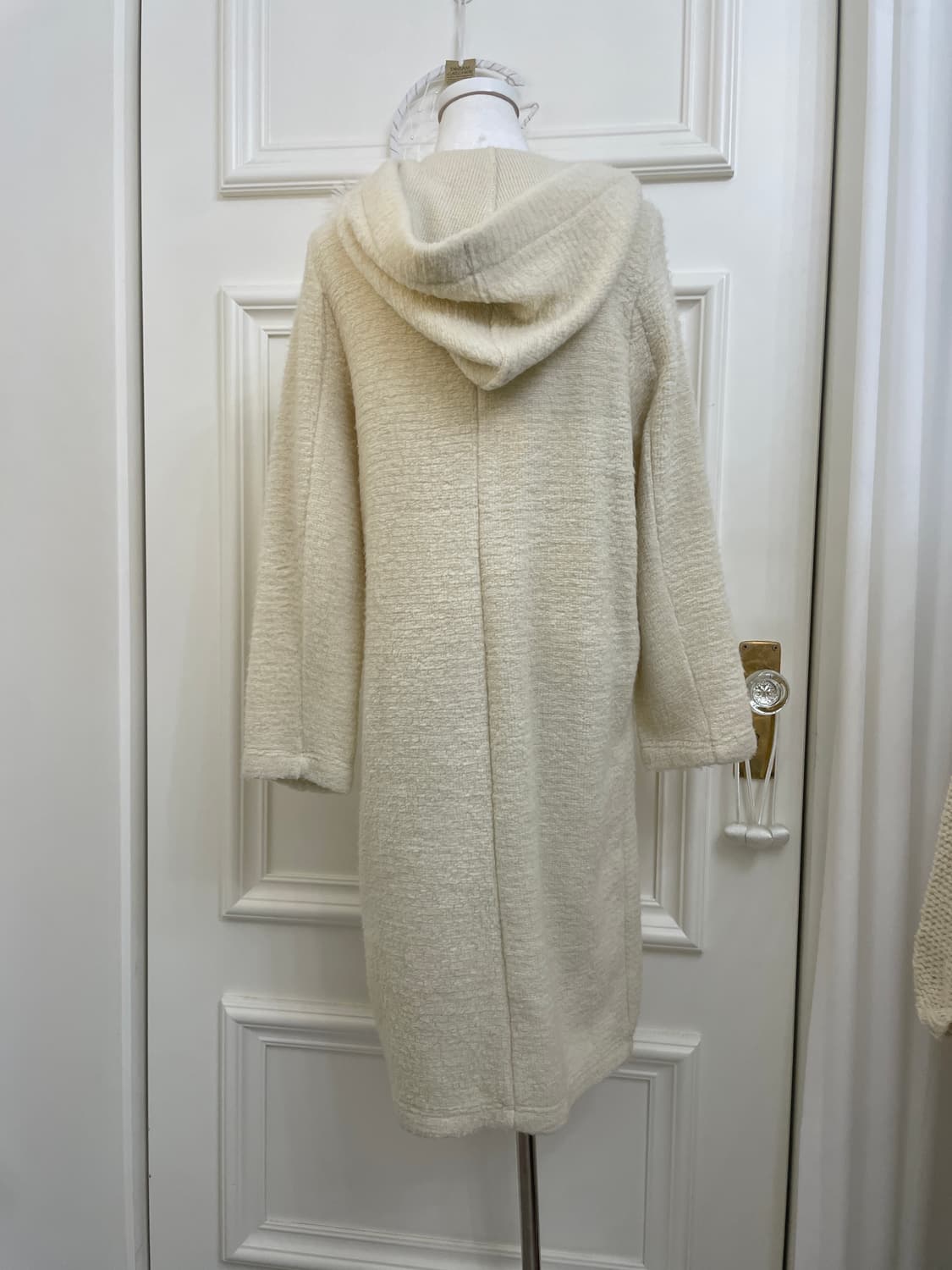 ivory long warm sweater hoodie jacket 상품이미지3