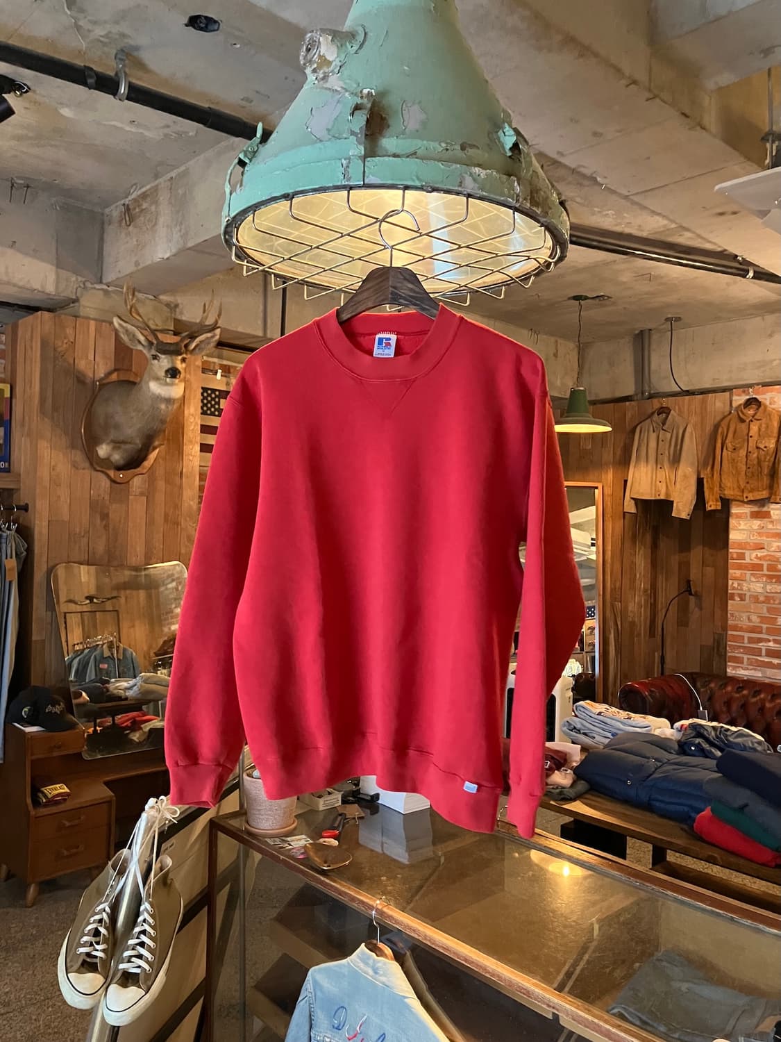 80s USA 빈티지 러셀 플레인 스웻 셔츠 맨투맨 상품이미지1