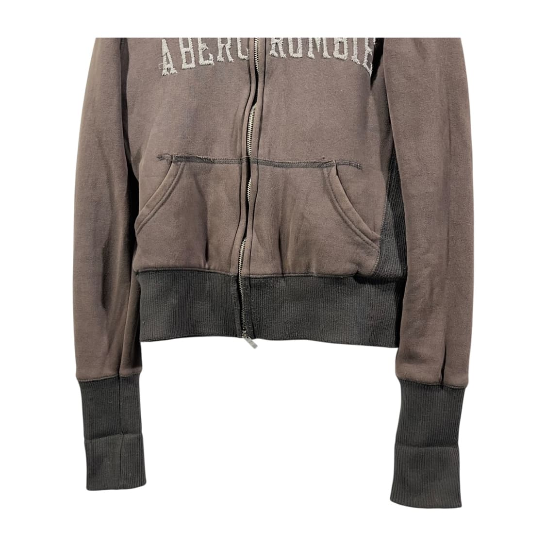 [Abercrombie] 아베크롬비 딥 브라운 크롭 후드집업 상품이미지4