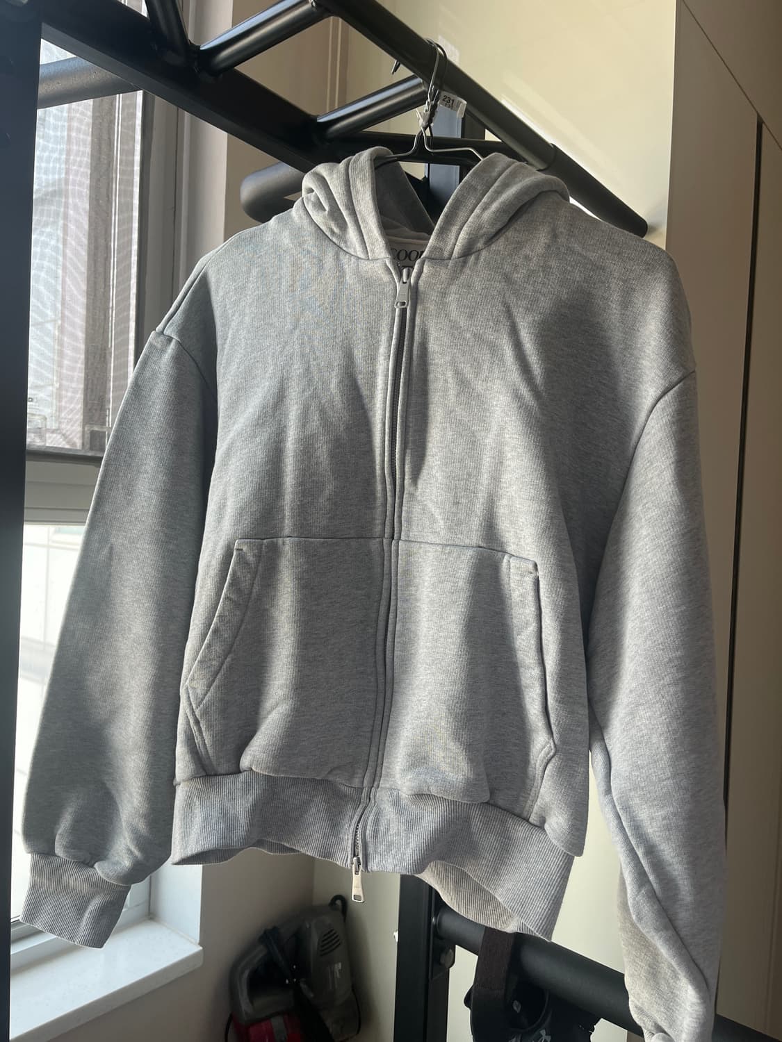 [S] 쿠어 미니멀 코튼 후드집업 상품이미지3