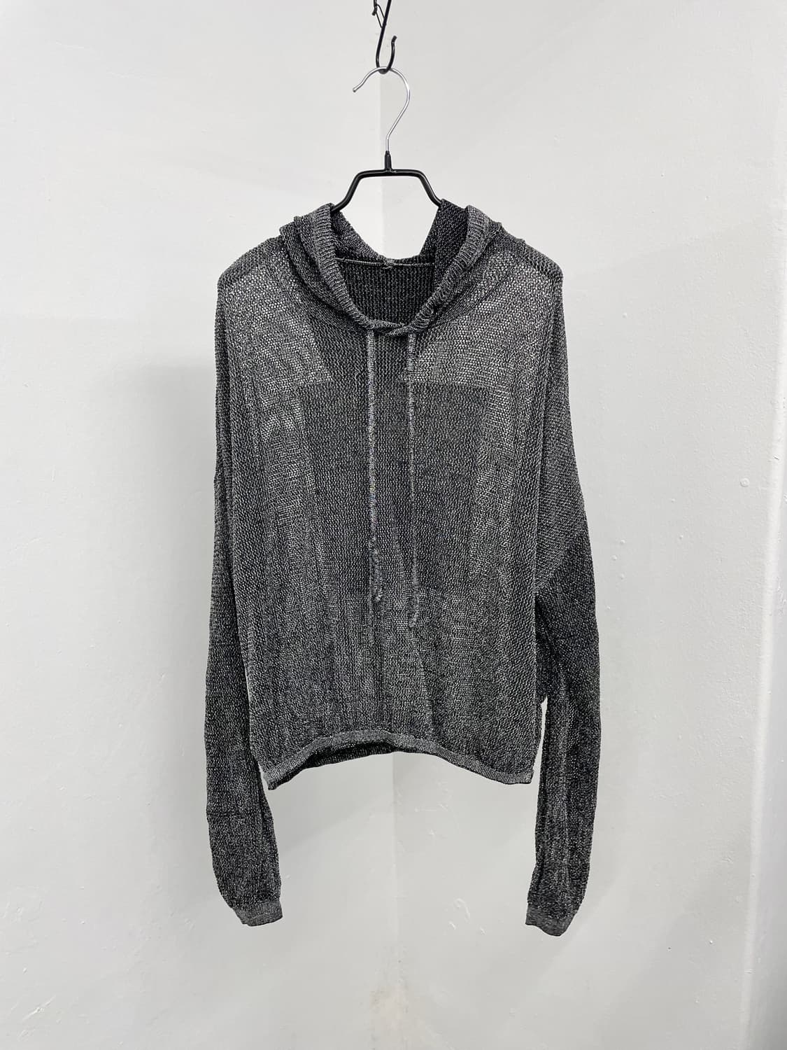 펑크 블랙 메탈 글리터 루즈 후드 상품이미지4
