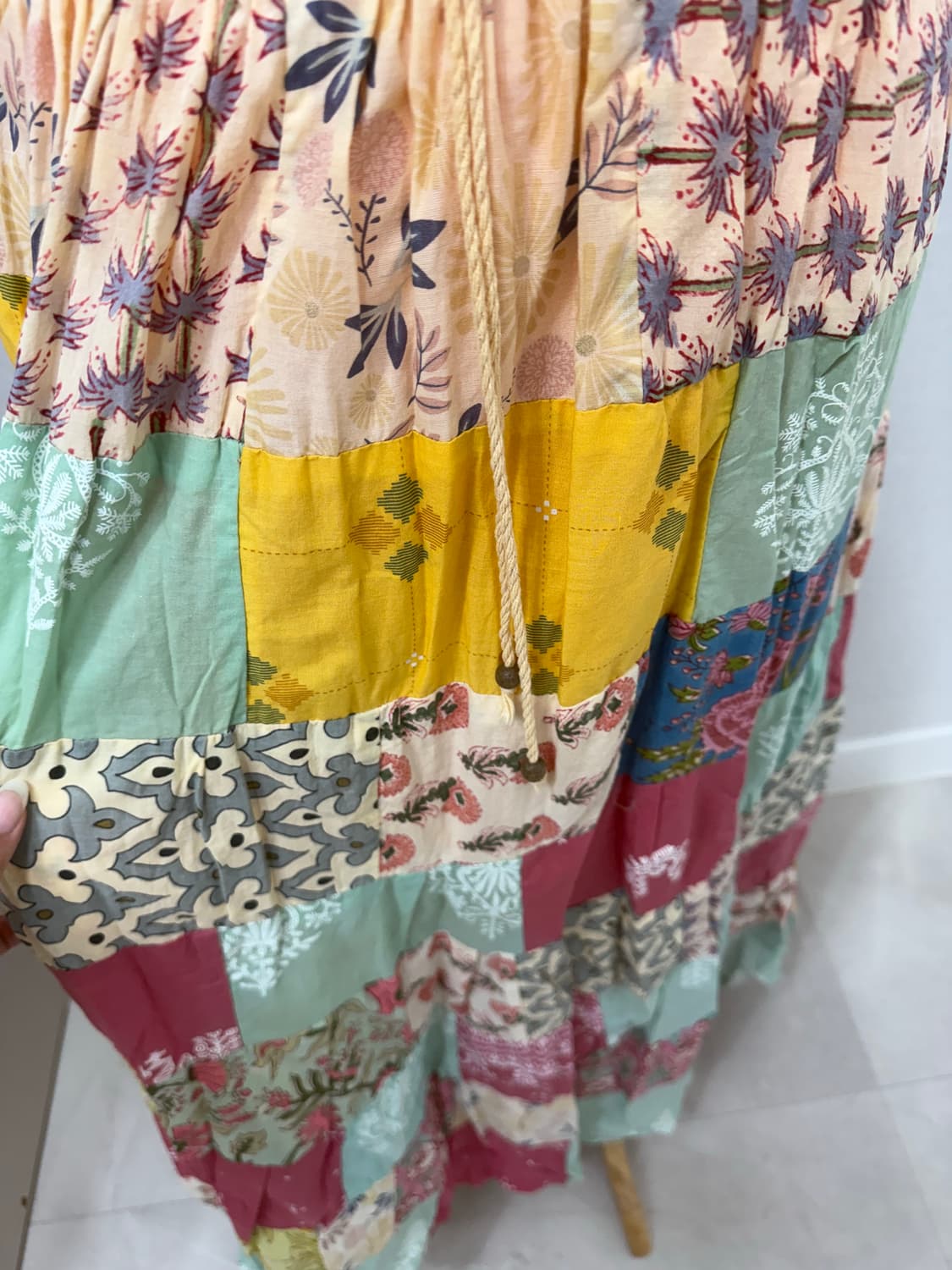 빈티지 모리걸 치마 보헤미안 패치워크 밴딩치마  상품이미지3