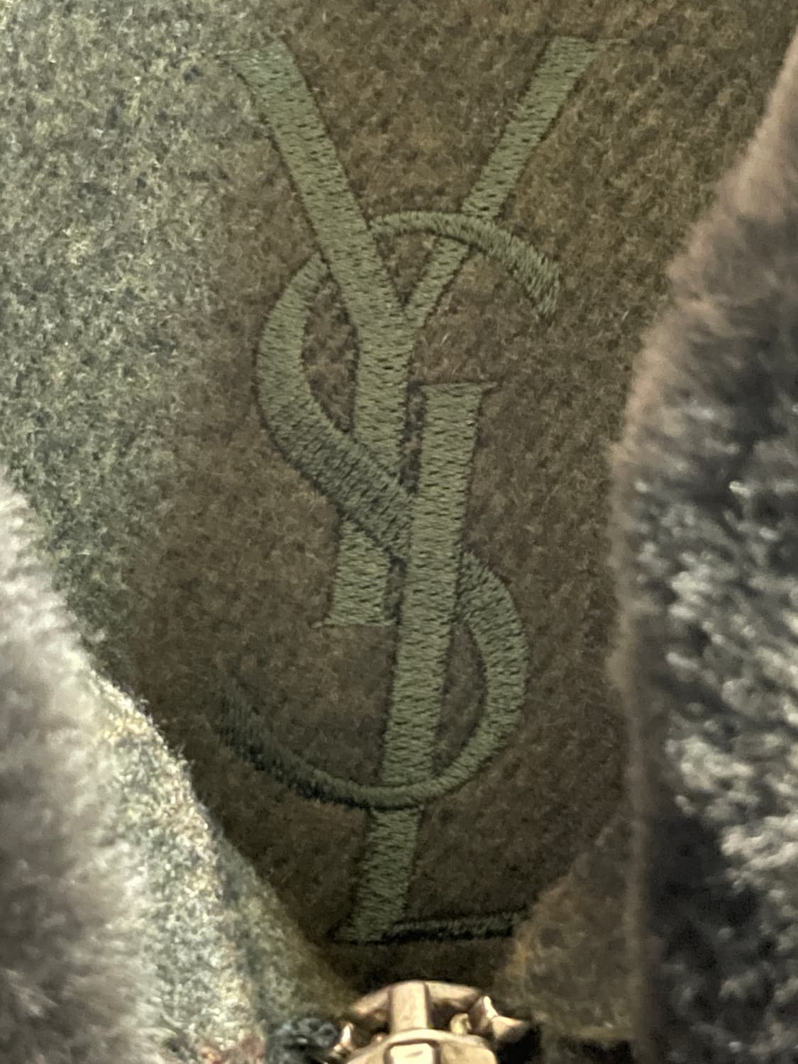 입생로랑 울 체크 퍼카라 자켓 상품이미지3