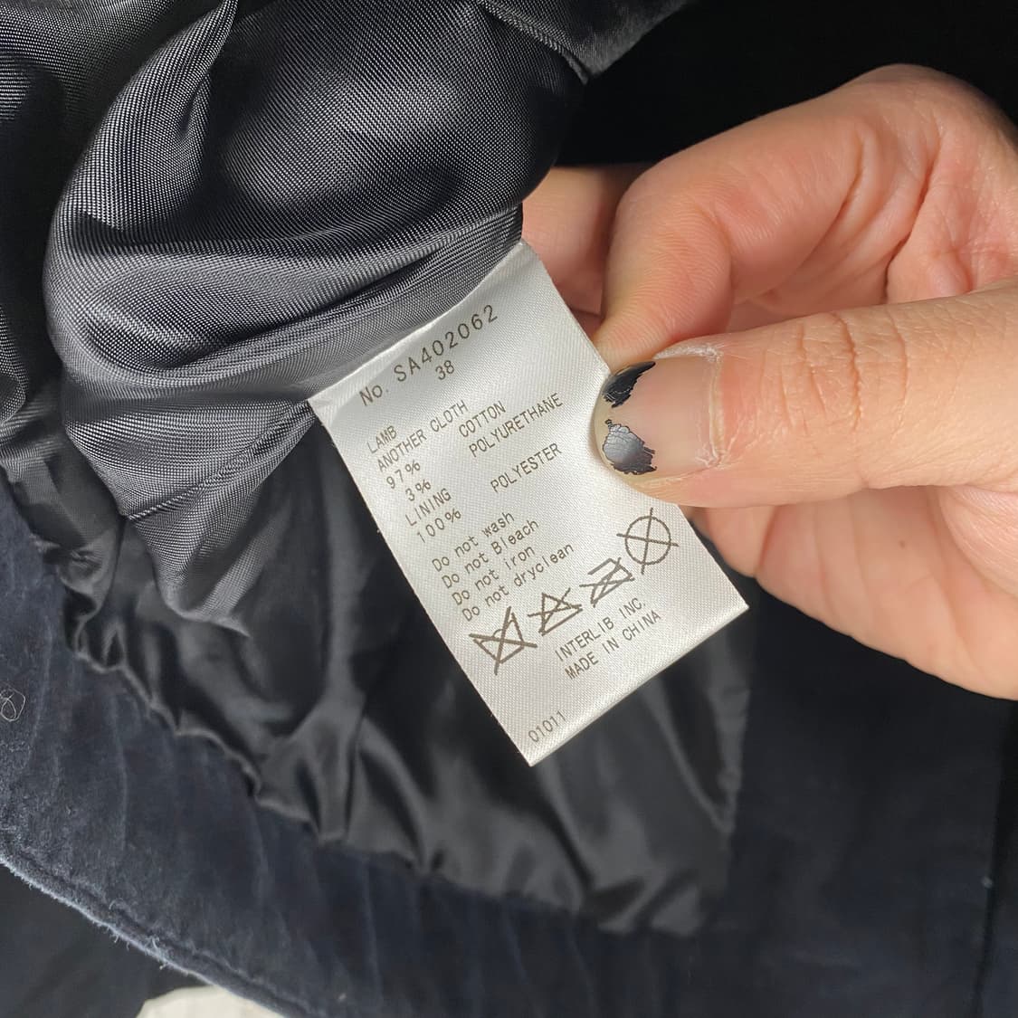 SACRA 레더 블록 패치드 애시메트릭 지퍼 자켓 상품이미지8