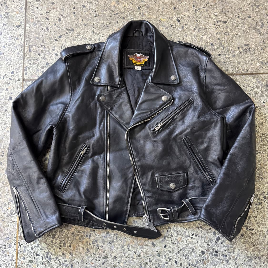 [L] Harley davidson 할리데이비슨 가죽 라이더 자켓 상품이미지1
