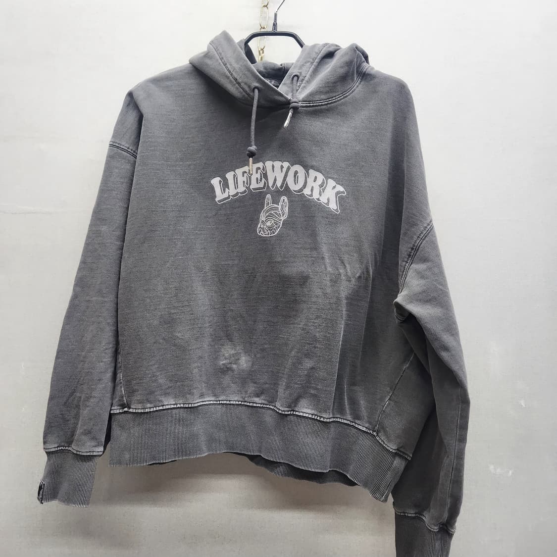 라이프워크 빅로고 프린팅 크롭 후드티 F(XL) 상품이미지1