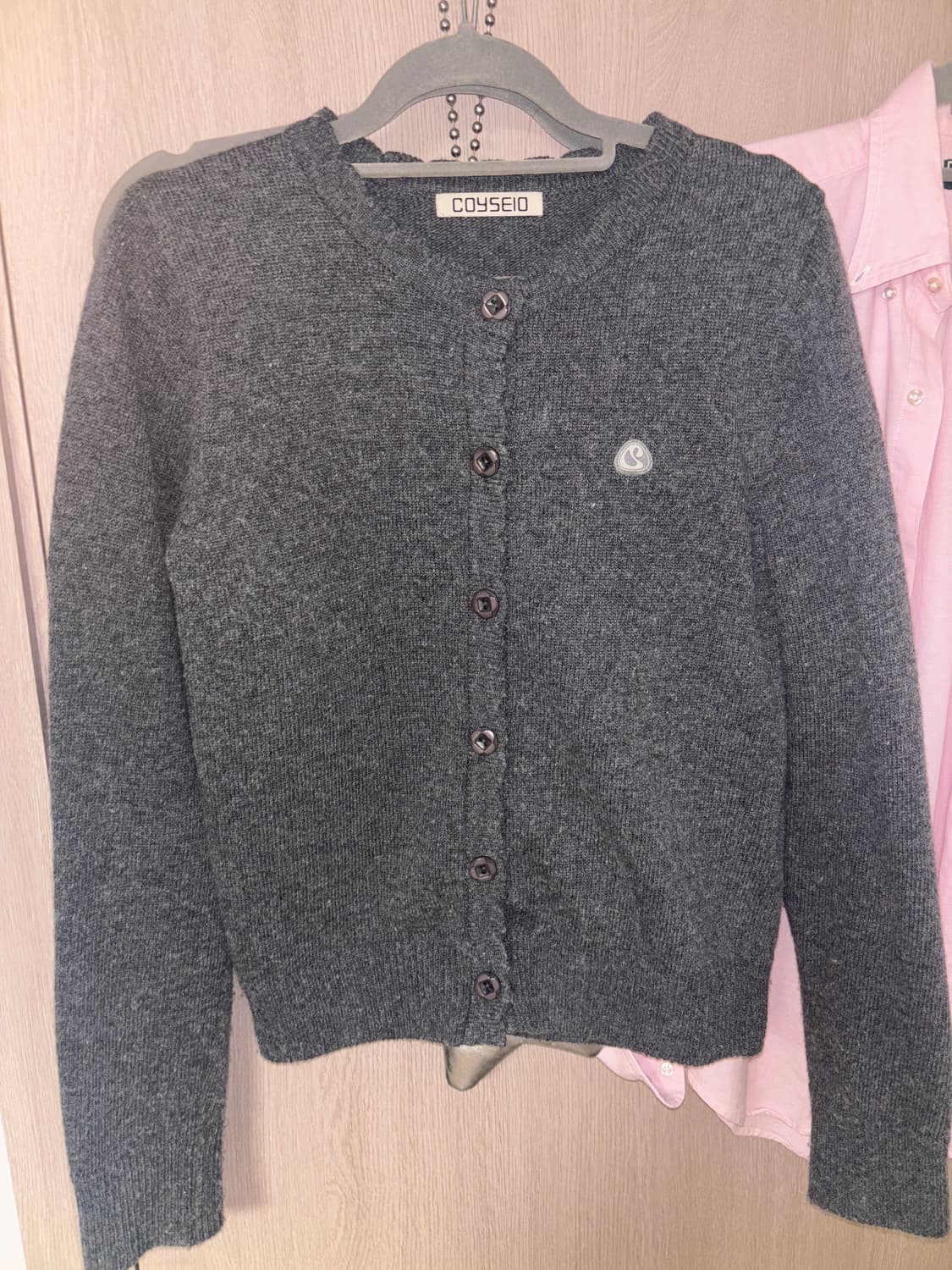 코이세이오 플라워 버튼 가디건 그레이 상품이미지3