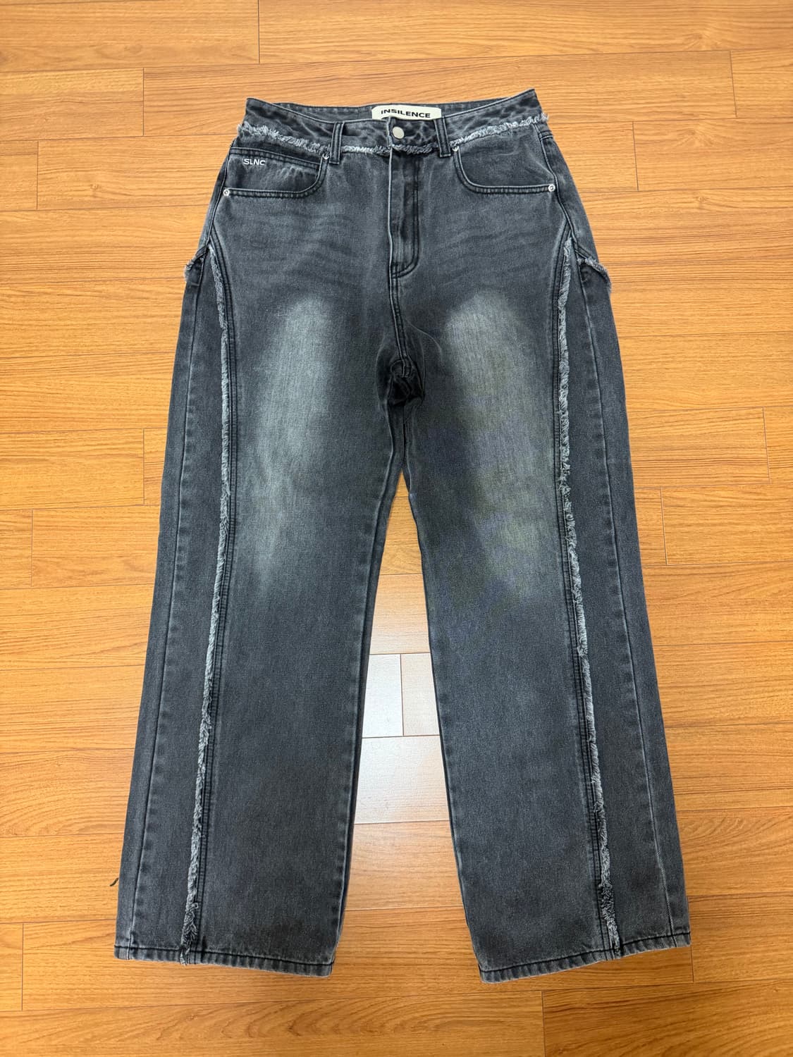 인사일런스 INSILENCE 흑청 데님 블랙 청바지 와이드팬츠  상품이미지1