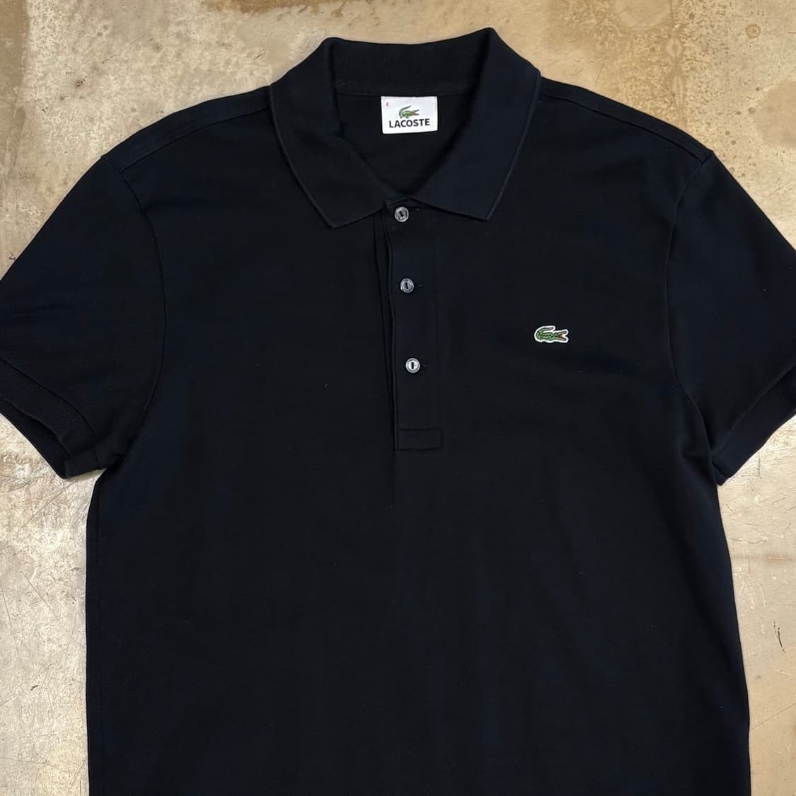 4 라코스테 블랙 카라 반팔티 상품이미지1