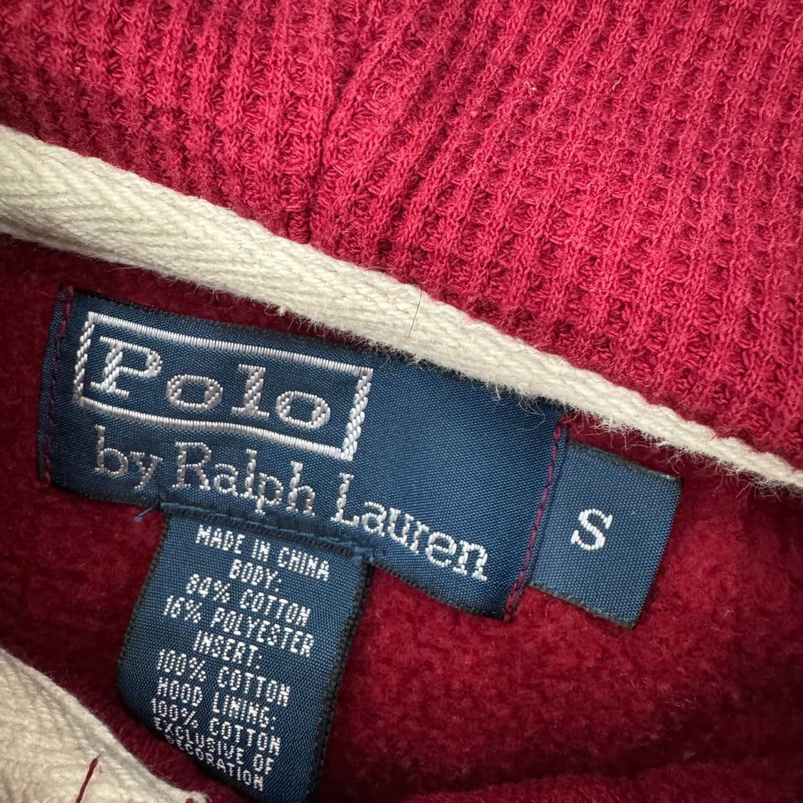 S 폴로 랄프로렌 버건디 해비스웻 후드 집업  상품이미지5