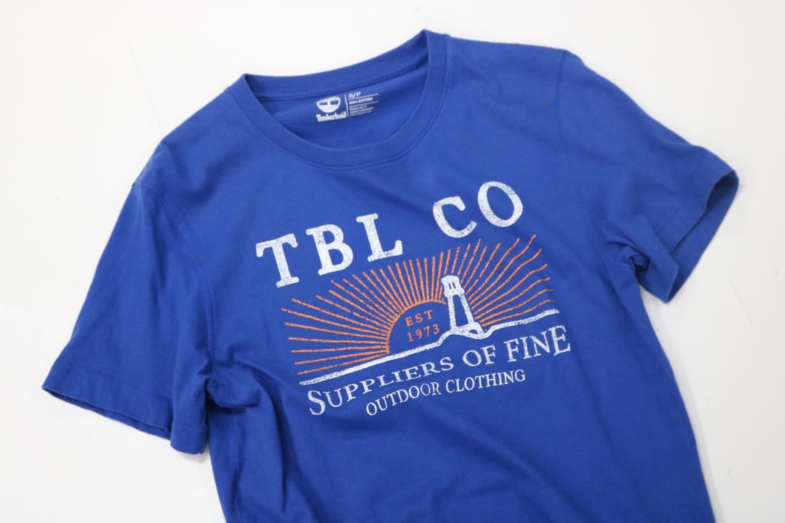 팀버랜드 빈티지 그래픽 블루 반팔 티셔츠 (S) 상품이미지3