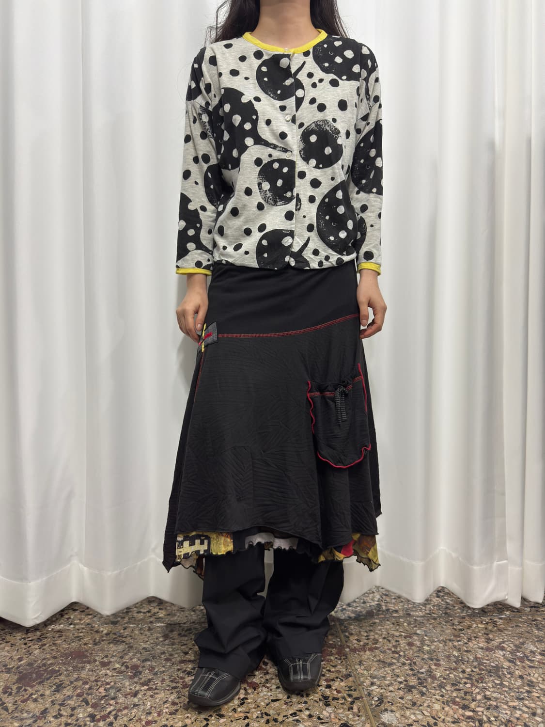 pause cafe design midi skirt 상품이미지3