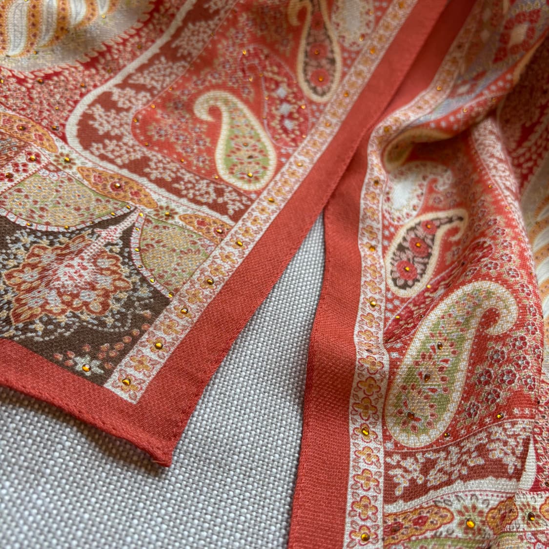 닥스(DAKS) 페이즐리 울 실크 혼방 스카프 머플러 상품이미지10