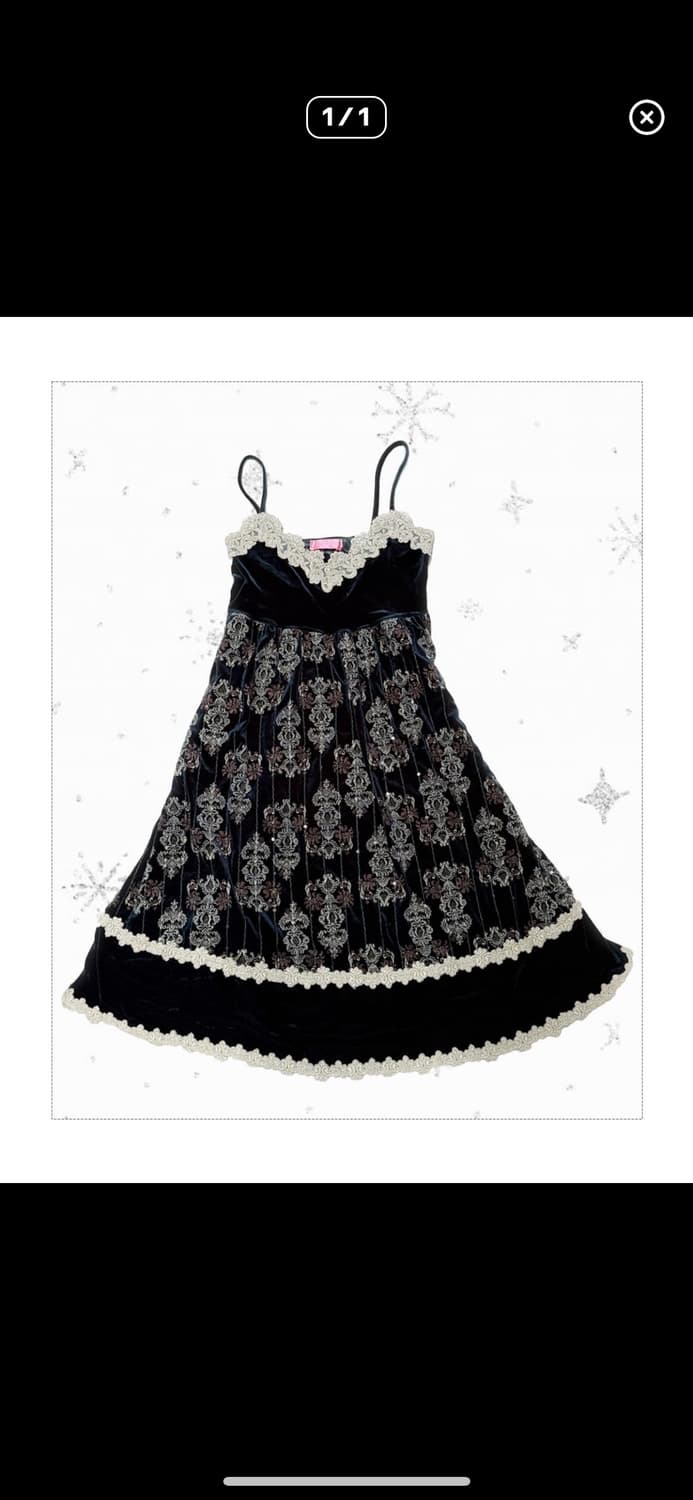 고딕 레이스 벨벳 원피스 드레스 공겜여주 상품이미지2