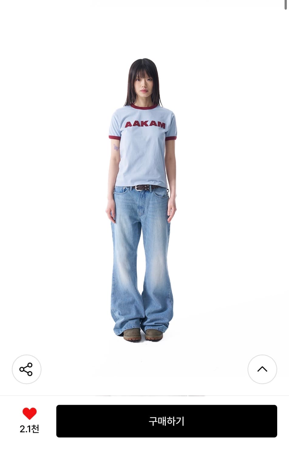 (새상품) 아캄 워싱 플레어 데님 팬츠 사이즈1 상품이미지1
