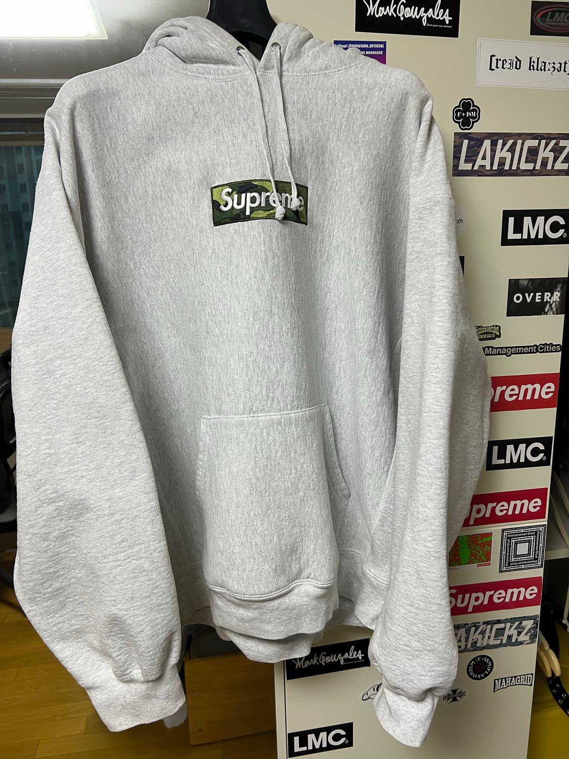 XL슈프림 23fw 박스로고 후드 애쉬그레이 상품이미지2