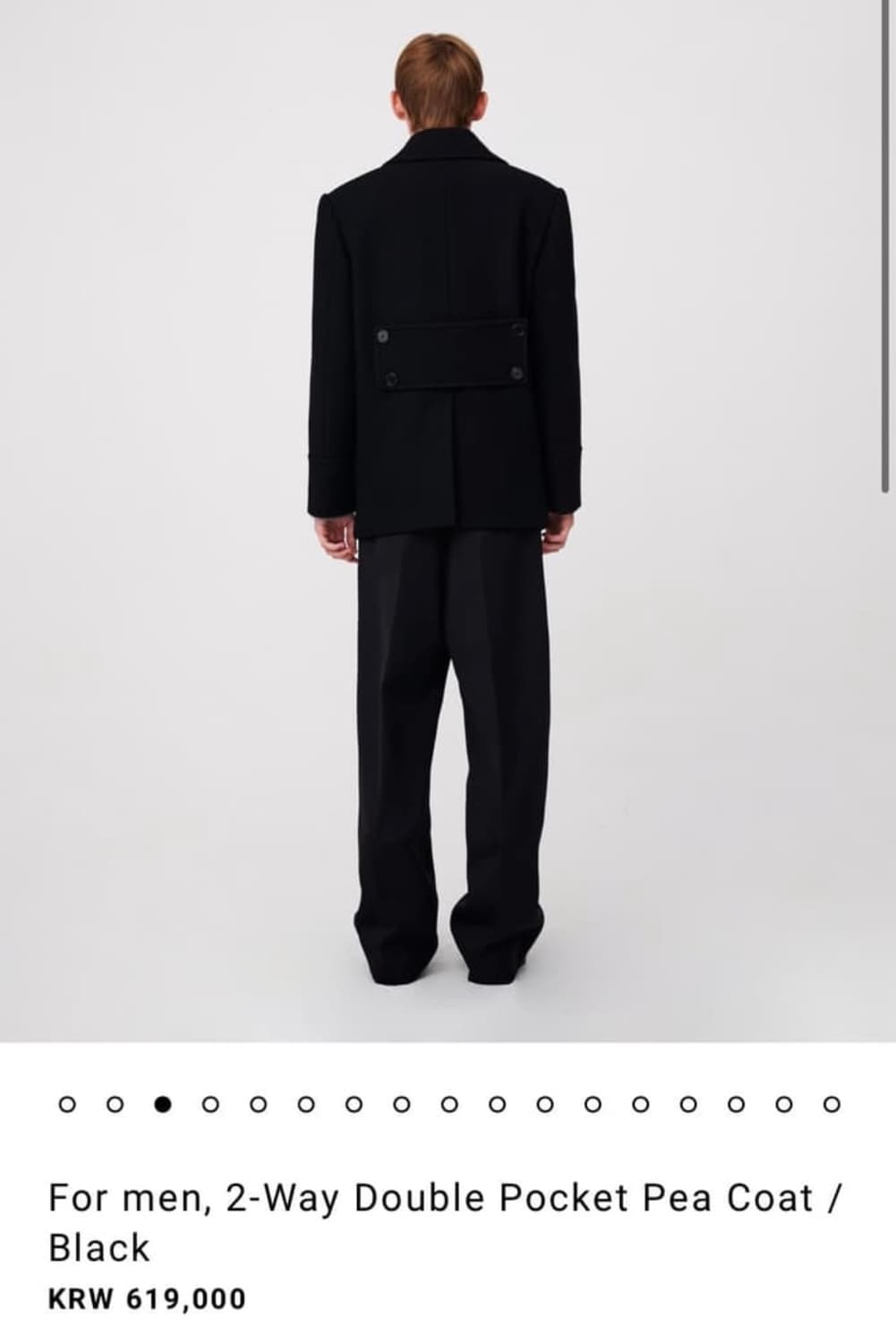 문선 2-Way Double Pocket Pea Coat / Black 상품이미지3