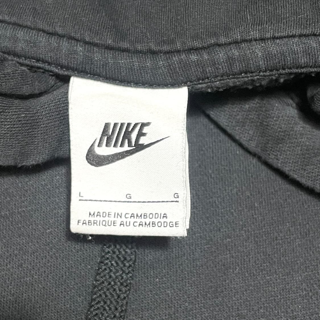 나이키 스몰로고 블랙 기모 후드티셔츠 남성L 상품이미지4